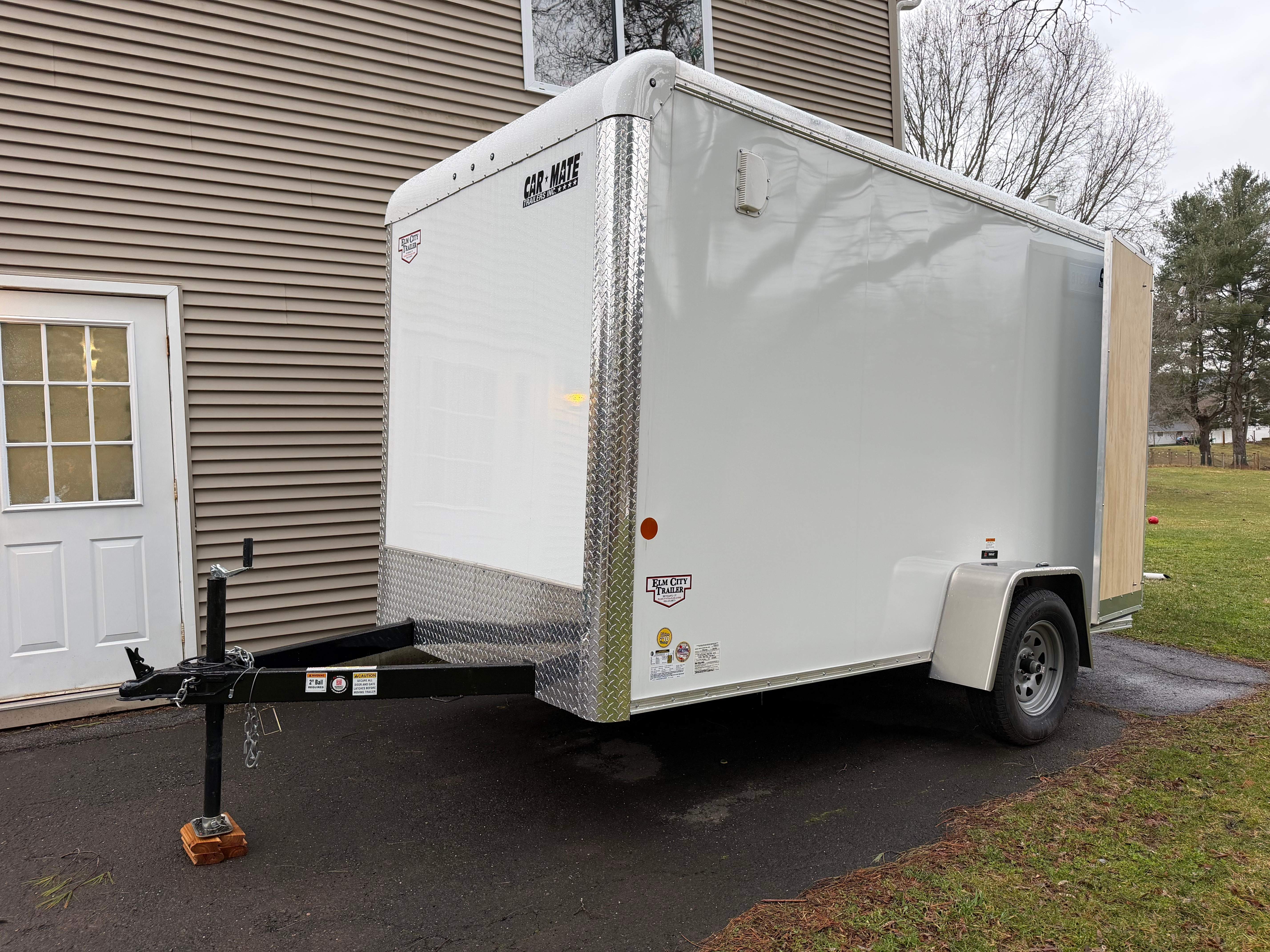 Car Mate enclosed trailer front exterior view